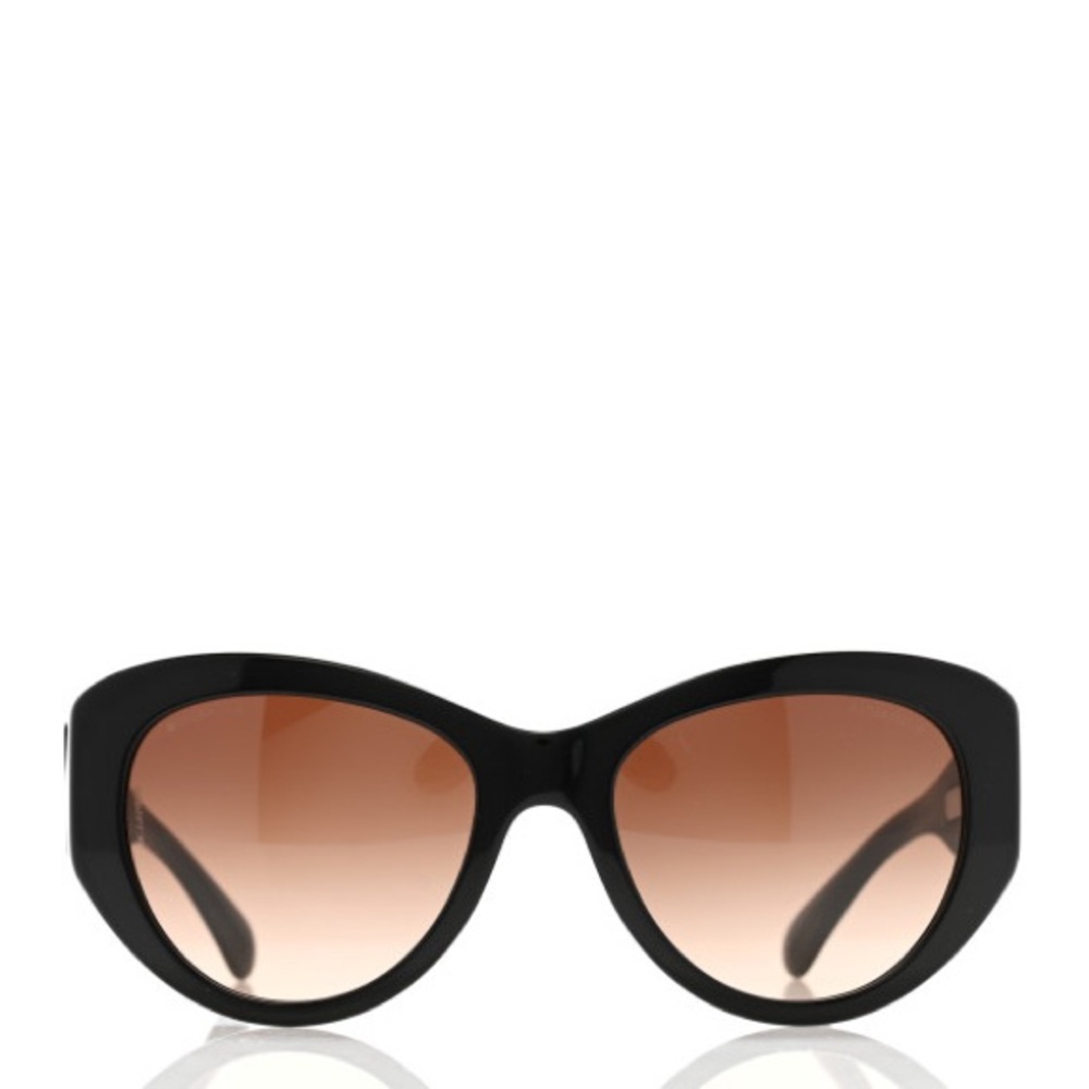 CHANEL 
Acetate Butterfly Large CC Sunglasses 5492 Black - Picture 2 of 4